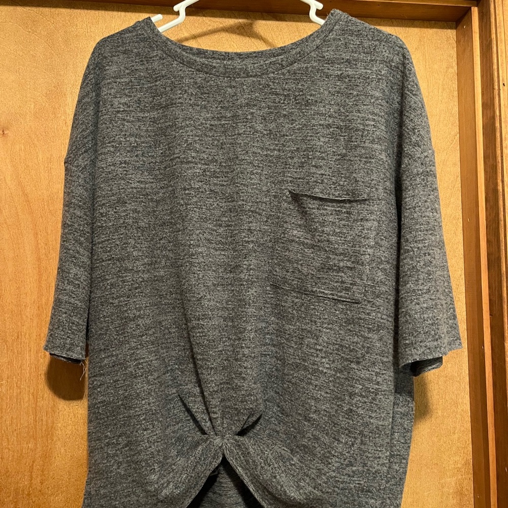 Anthropologie Charcoal Knit Top